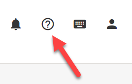 Rød pil peger på spørgsmålstegn-ikon.